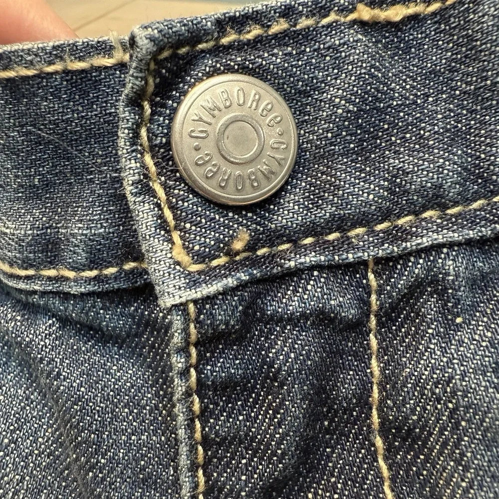 Gymboree Girls Floral Flare Stone Washed Boot Cut Jeans Size 5 Flowers Buttons